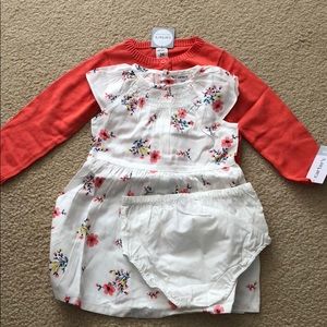 Carter’s infant girl three piece dress set